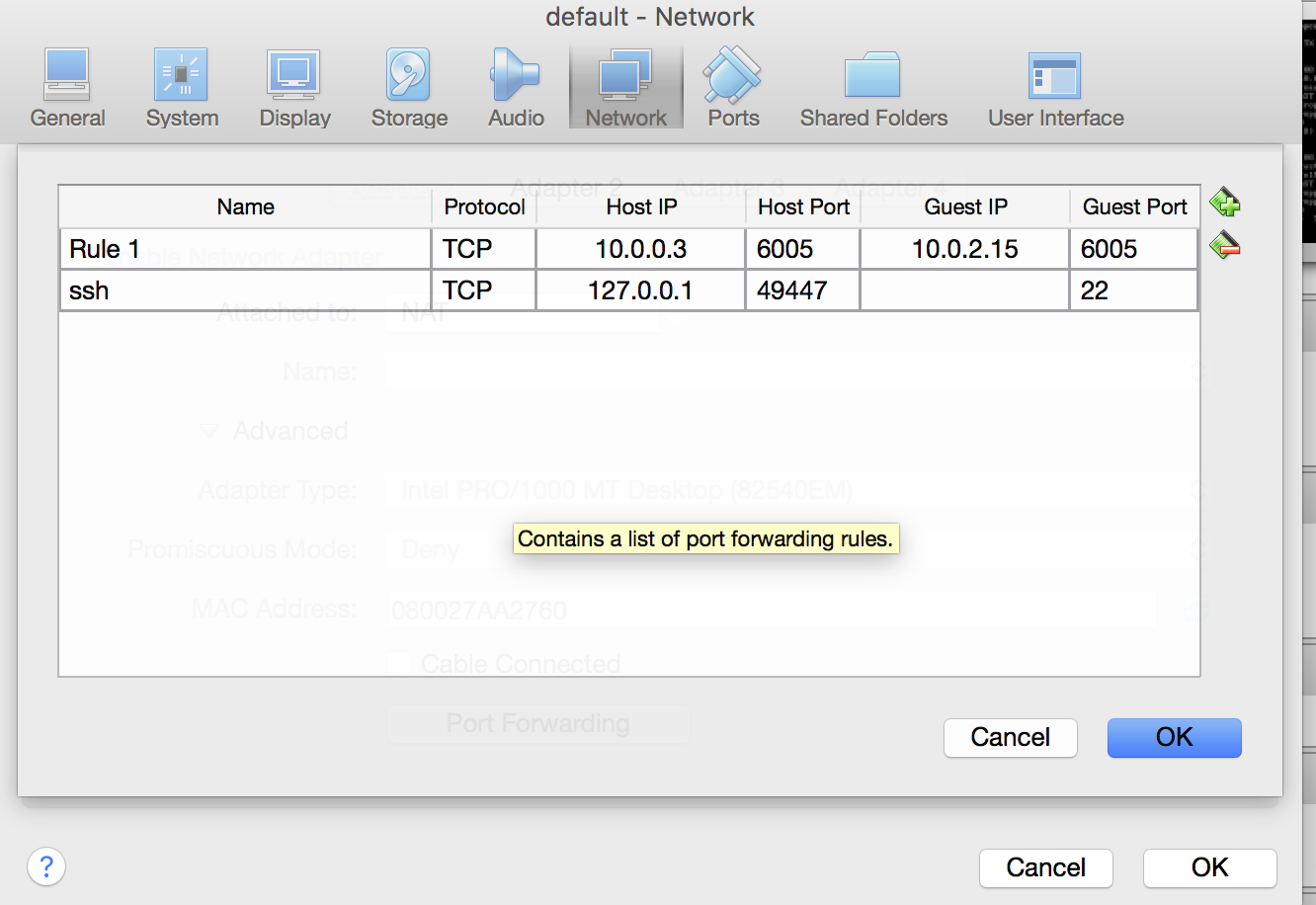 port forwarding form